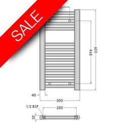 Abacus - Elegance Linea Towel Warmer 600 x 300mm