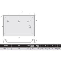 MX Shower Trays - Stone Resin Flat Top 1000 x 900mm Rectangular Shower Tray