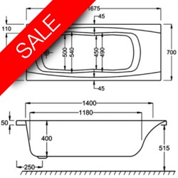 Carron Baths - Imperial 5'6 Carronite Twin Grip Bath NTH