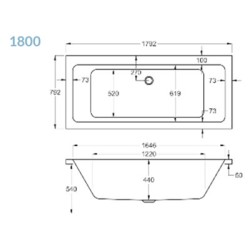Carron Baths - Quantum Duo 5mm Bath NTH 1800 x 800mm