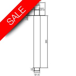 Vessini - Square Fixed Ceiling Arm 200mm