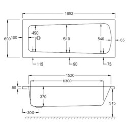 Carron Baths - Britannia 5mm Bath NTH 1700 x 700mm