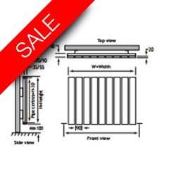Eastbrook DR - Rosano 600 x 470mm Aluminium Horizontal Radiator