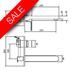 Vessini - Ki Wall Mounted Single Lever Basin Mixer 23cm Spout