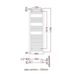 Radox - Premier Towel Warmer - 1200 x 400mm