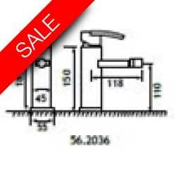 Eastbrook - Estorick Mono Bidet Mixer, Clicker Waste