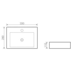 Saneux - Matteo Washbasin 330 x 280mm 1TH