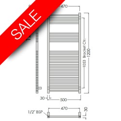 Abacus - Elegance Quadris Towel Warmer 1200 x 500mm